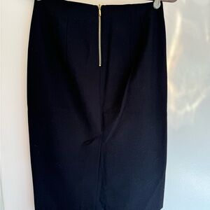 Zara Basic Womens Skirt 2 Black - Gold Zipper Stretch Pencil